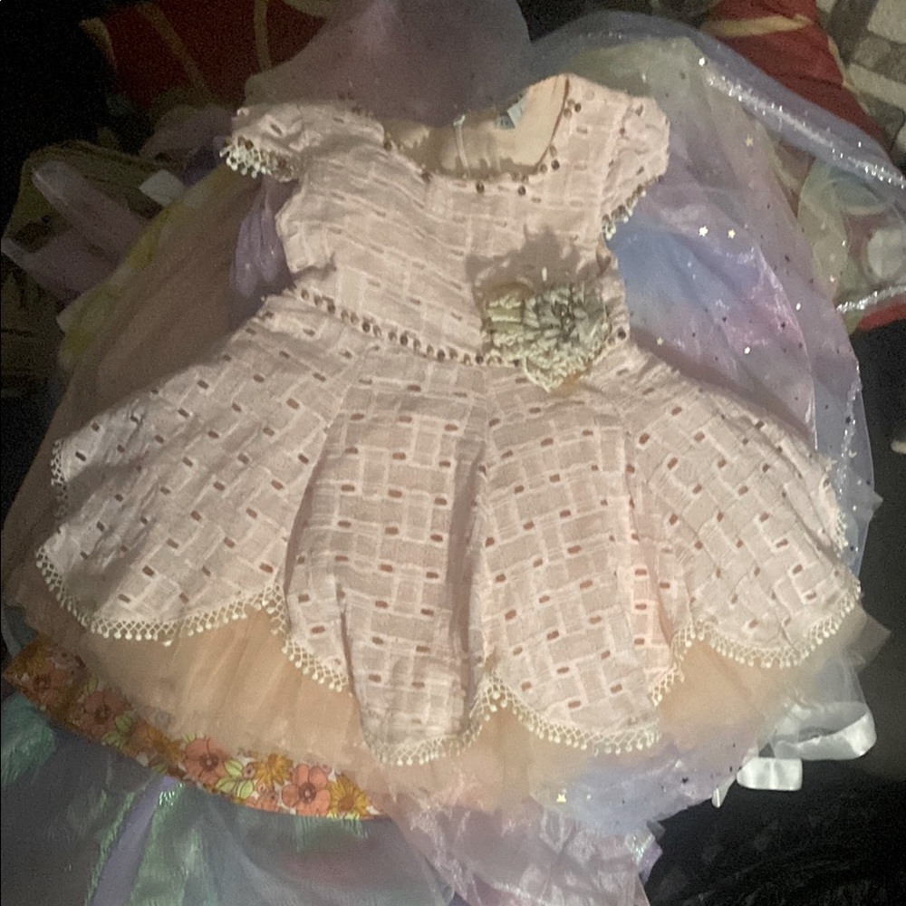Elegant Pink Lace Kids Formal Dress